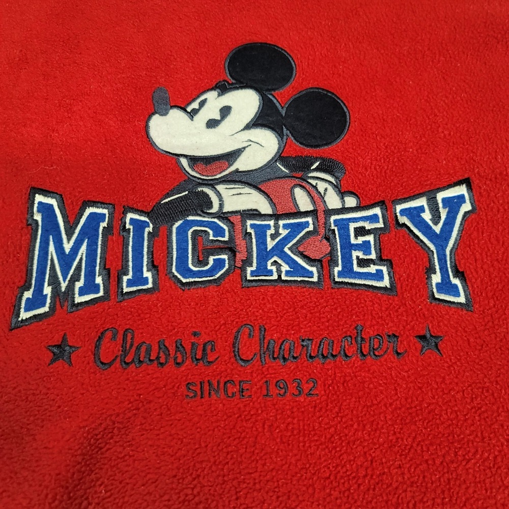 Vintage Mickey Mouse Disney Store Sherpa Sweatshirt Classic Character Red Medium